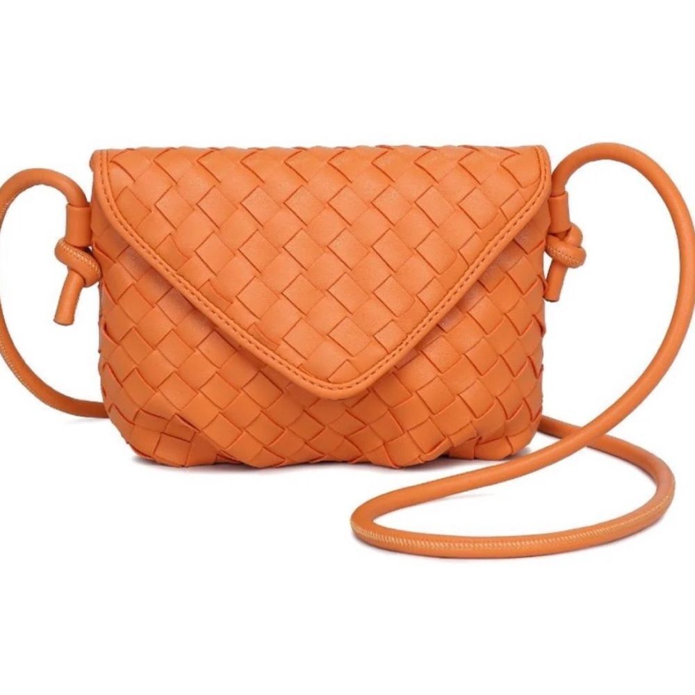 Urban Expressions NWT Kylo Orange Woven Crossbody Bag Vegan Leather